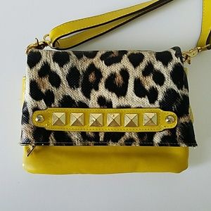 Mini Jessica Simpson Leopard print & Yellow Purse